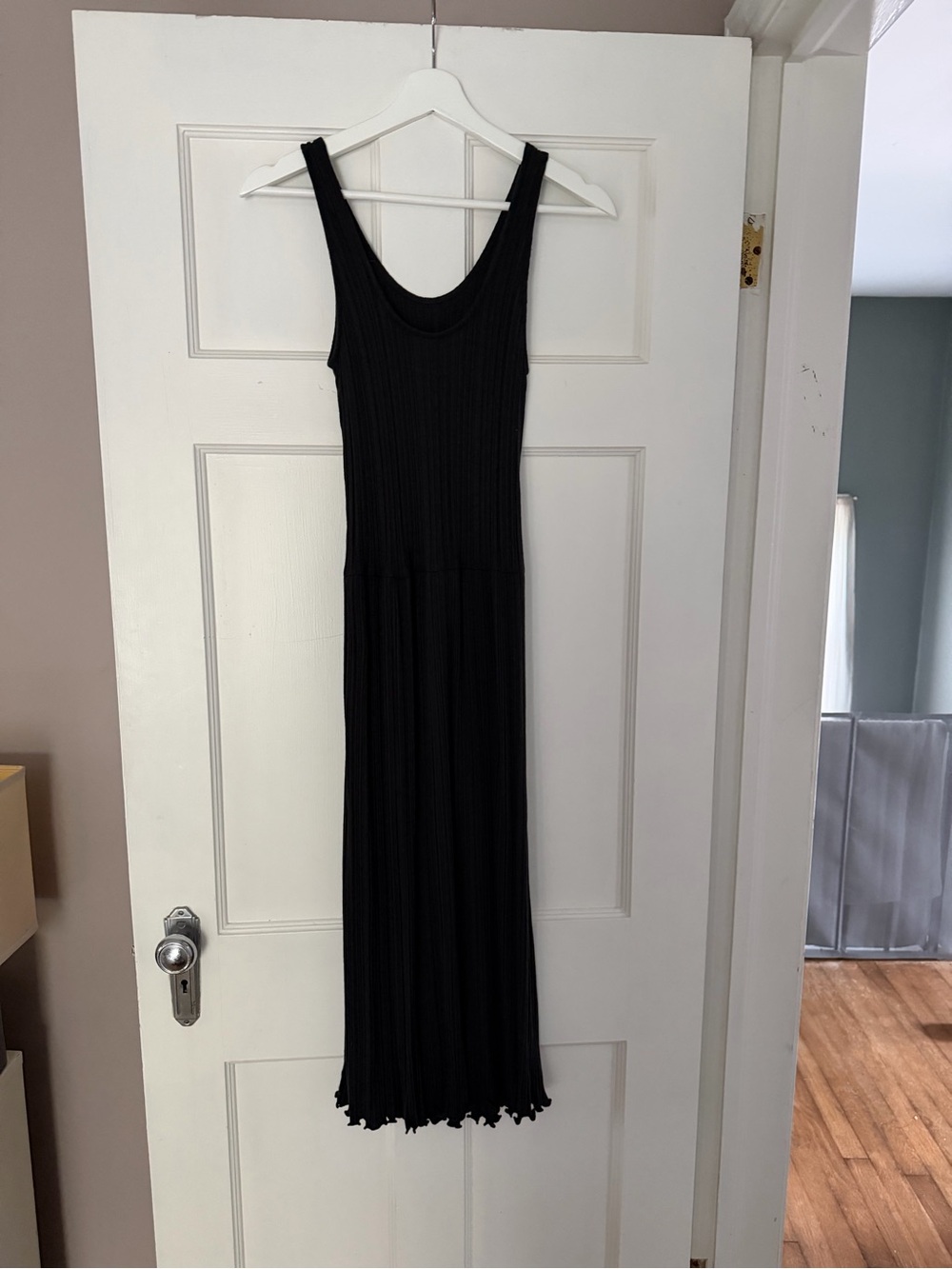 Everlane Black Ribbed Sleeveless Maxi Dress